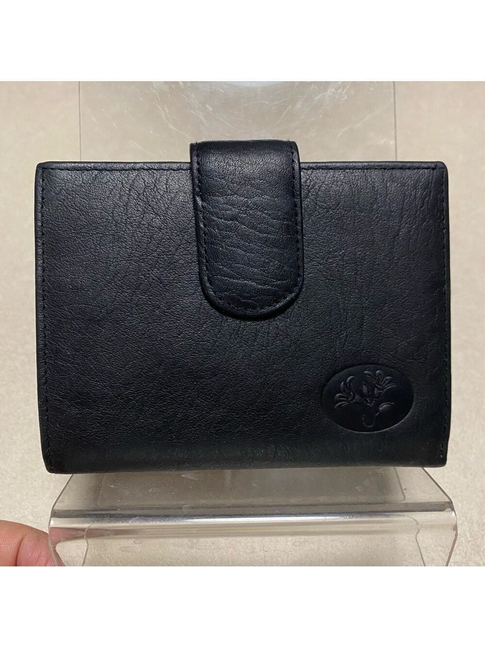 J. Buxton Womens Rfid Blocking Indexer Wallet Black Leather